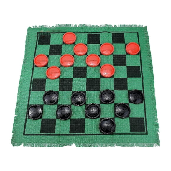 BELOVING Checkers Board Game Set 3 in 1 Indoor and Outdoor Activity Tic TAC Toe Board green
