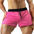 thumbnail image 6 of Sngxgn Mens Shorts Casual Elastic Waist Drawstring Summer Beach Workout Shorts with Pockets(Pink,S), 6 of 8
