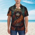 thumbnail image 4 of Lsque Banana Leaf Meditating Gorilla pattern Hawaiian Shirt for Men, Unisex Summer Beach Casual Short Sleeve Button Down Shirts-3X-Large, 4 of 9
