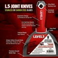thumbnail image 2 of 8" Soft-Grip Stainless Steel Drywall Joint Knife - LEVEL5 | Pro-Grade | Comfortable Finishing Hand Tool | Metal Hammer End | Sheetrock Gyprock Plasterboard Mud&nbsp;| 5-144, 2 of 3