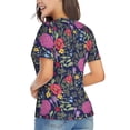 thumbnail image 3 of Honeii Floral Print Women's Classic V-Neck T-Shirt,Womens Fashion Tops,Stylish Everyday Top for Women, Casual Summer Spring Outfits Clothes-X-Large, 3 of 5
