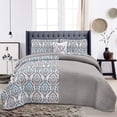 thumbnail image 5 of Hannah Linen Dark Grey Azita Microfiber Quilt, Twin - Breathable (3 Count), 5 of 6
