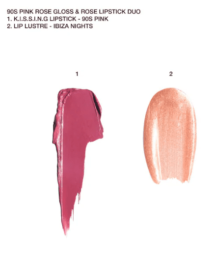 Charlotte Tilbury 90s Pink Rose Gloss and Lipstick Duo - Mini KISSING Lipstick + Full Size Lip Lustre