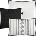 thumbnail image 4 of Lanco Pleated Striped 7 Piece Comforter Set, White, California King, Geometric, Fill Polyester,Embroidery All Season, 4 of 5