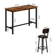 thumbnail image 5 of Furlinkhm Industrial Pub Height Table with 2 PU Upholstered Stools, 3-Piece Kitchen Table and Chairs, Suit for Dining Room & Living Room & Breakfast Nook & Bistro, Bar Table Set for 2, Rustic Brown, 5 of 7