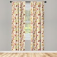 thumbnail image 3 of Ambesonne Ice Cream Curtains, Summer Desserts Popsicles, Pair of 28"x84", Pastel Yellow Soft Pink, 3 of 5