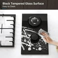 thumbnail image 6 of Gas Cooktop 2 Burner Propane Cooktop, 12 Inch Gas Stove Top with Thermocouple Protection, LPG/NG Dual Fuel Built-in Tempered Glass Gas Stove for Apartment, Indoor, RV, 6 of 8