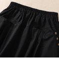 thumbnail image 7 of Diufon Cotton Linen Womens Skirts Solid Color Button Skirts Elastic Waist Skirts with Pockets, 7 of 7