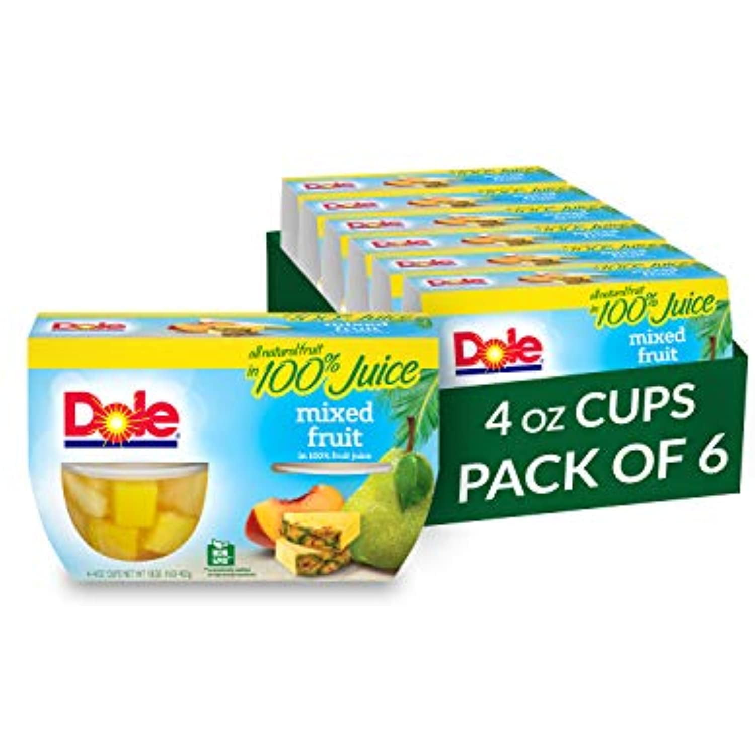 Dole Fruit Bowls Mixed Fruit In 100 Juice, Gluten Free Healthy Snack