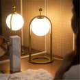 thumbnail image 3 of Tubicen Lampe de Table Moderne en Forme de Globe en Verre, Lampe de Bureau à DEL Intégrée 5 W à Intensité Réglable avec Interrupteur Tactile, Lampe de Chevet pour Chambre à Brancher USB, Luminosité à 4 Niveaux, Lampe de Table Ronde en Boule de Verre, Laiton, 3 of 8