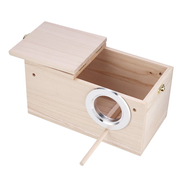 Nido De Pájaros, Caja De Cría, Accesorios Para Jaula Para Loros, Hechos De Material De Buena , Apertura De Borde De Metal, Fácil De Ver O Limpiar, Con Soporte, Adecuado