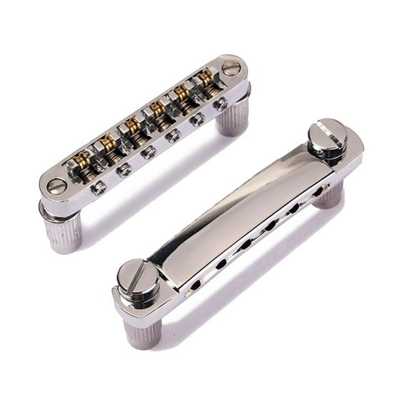 WRISTBIQUE Guitar Replacement Bridge And Tailpiece Steel Silver 1Pcs