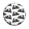 thumbnail image 4 of Spare Tire Cover, Vintage Train Pattern Wheel Cover Tire Covers For Trailers Car Truck Camper Universal Tire Covering Fits Diameter14"-17", 4 of 4