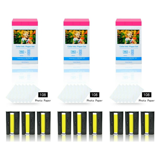 Amazon Com 5 Pack Canon Kp 108in Kp108 Color Ink Paper Includes 540 Ink Paper Sheets 15 Ink Toners For Canon Selphy Cp1300 Cp1200 Cp910 Cp900 Cp770 Cp760 Compact Photo Printers Office Products