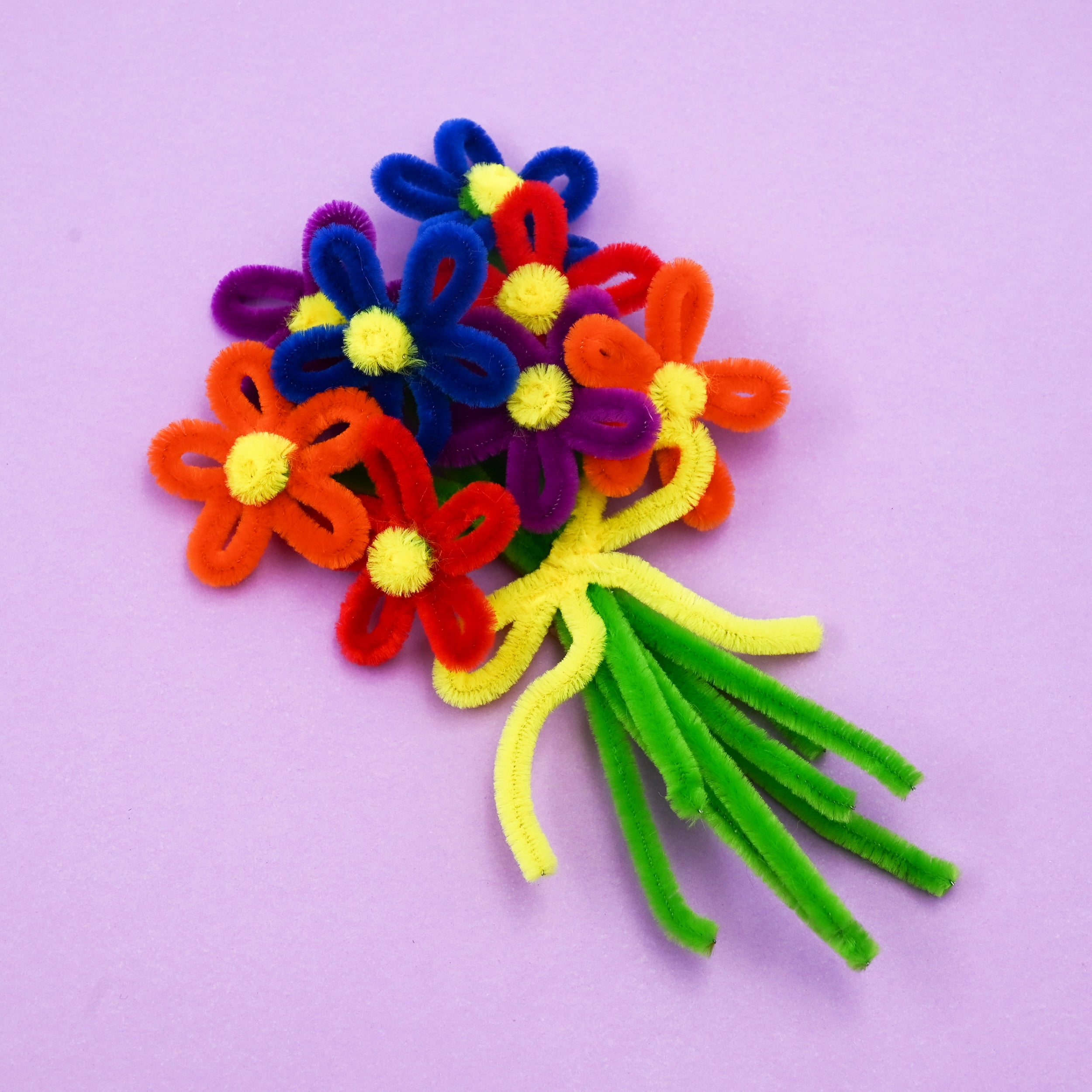 Hello Hobby Rainbow Multicolor Chenille Fuzzy Sticks, 100 Count for Kids Crafts and DIY Projects