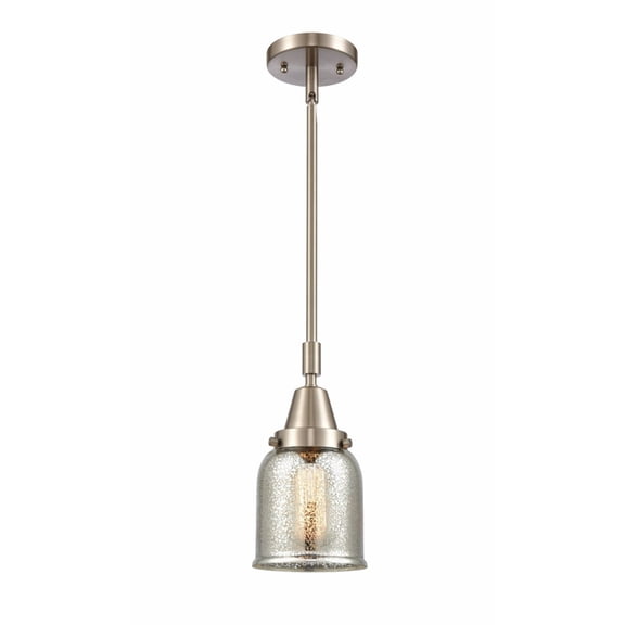 447-1S-SN-G58 Innovations Lighting Bell - 1 Light Stem Hung Mini Pendant In Industrial Style-11.13 Inches Tall and 5 Inches Wide-Brushed Satin Nickel