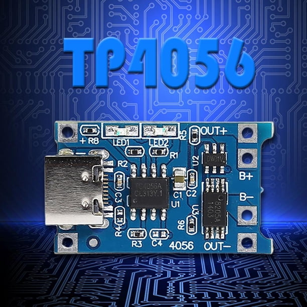 Placa de módulo de cargador de batería de litio TP4056 1A de 5 uds con protección USB tipo C