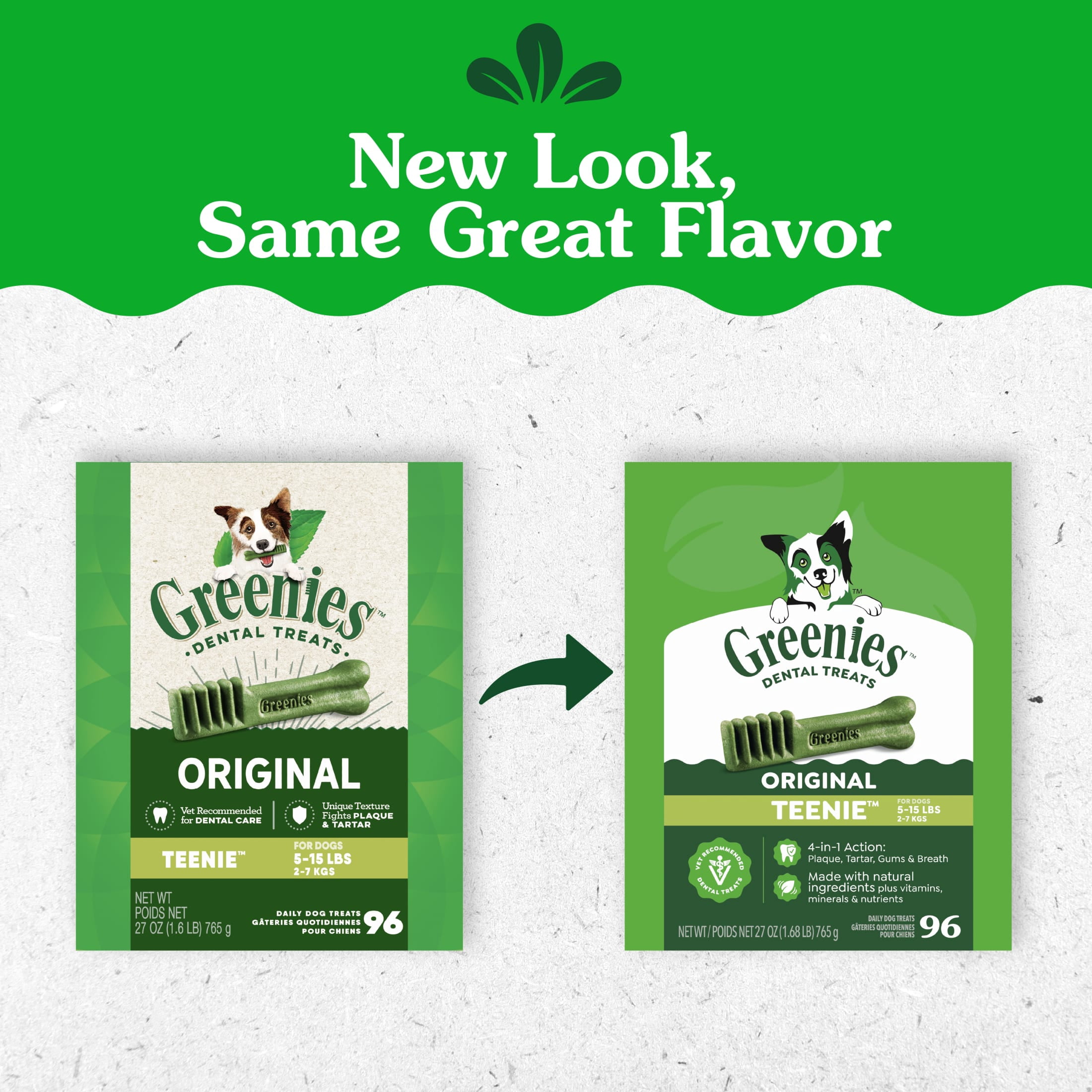 (2 pack) Greenies Original Flavor Adult Natural Dental Dog Treats Teenie Size, 27 oz Pack (96 Count)