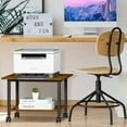 thumbnail image 6 of Under Desk Printer Stand, 2-Tier Industrial Mobile Printer Table with Storage Shelf and Steel Frame, Rolling Printer Cart Holder with Lockable Wheels for Home, Office (Rustic Brown), 6 of 15