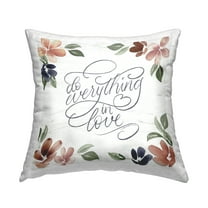 Stupell Industries Floral Everything In Love Decorative Printed Throw Pillow, 18 x 18