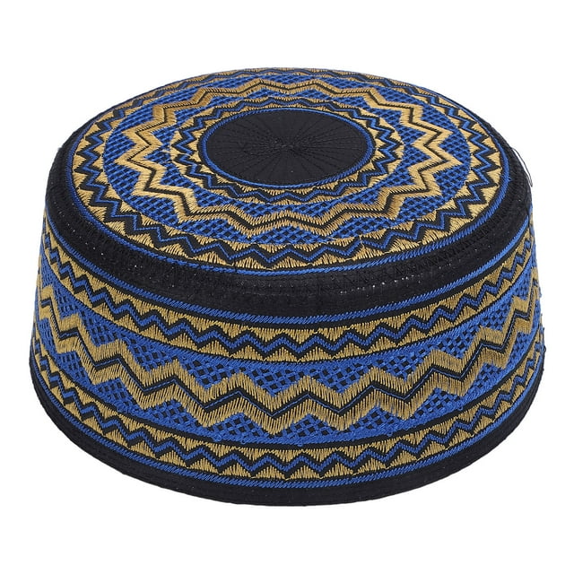 Sombrero Kufi Para Ceremonias Para Hombres, Materiales Livianos Y Transpirables, Diseño Redondeado, Duradero, Azul, Sombrero De Oración