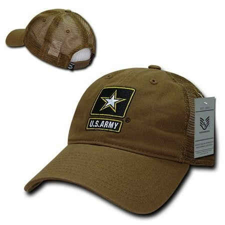 United States Army Star US Coyote Cotton Low Crown Polo Mesh Trucker Cap Hat