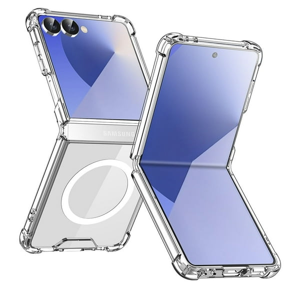 for Samsung Galaxy Z Flip 7 Clear Case Magsafe Transparent Phone Case Shockproof Clear Magnetic Phone Cover