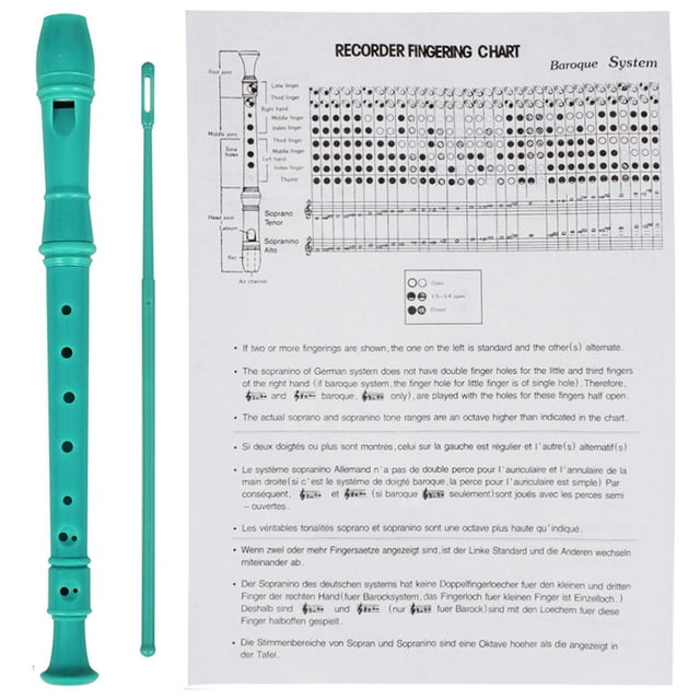 Greeniant Grabadoras ABS herramienta de instrumento Musical clarinete largo accesorios de ambiente portátil flauta para niños para estudiantes Accesorios para instrumentos musicales Césped verde Greeniant OD020717-06