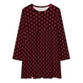 thumbnail image 2 of Red On Black Polka Dots Loose Dress Evening Dress Summer Dresses for Women Luxury Dress Long Sleeved Dress, 2 of 4