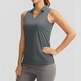 thumbnail image 5 of Pxiakgy Women's Golf Shirt Sleeveless Lightweight V Neck Tennis Polo Shirts with Collar Quick Dry Athletic Tops for Women Women's Sleeveless Shirts Collared V Neck Tennis Tank Tops Lightweight Grey Xl, 5 of 9