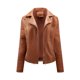 thumbnail image 1 of Chaqueta de cuero para mujer, cuello vuelto, cuello vuelto, cierre con cremallera, 1 of 5