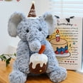 thumbnail image 2 of Elephant Stuffed Animal - 15.7 inch - Machine Washable - Soft Elephant Plush with Birthday Cake, Elephant Baby Toy, Elephant Animal Toy, Gray Blue Elephant Stuffed Animal, Newborn Infant, Stuffies, 2 of 6