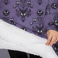 thumbnail image 3 of Oversized Wearable Blanket Hoodie,Purple Gothic Bat Pattern Sherpa Blanket Hoodie with Super Pockets,Super Warm Fuzzy Pullover for Women & Men, 3 of 6