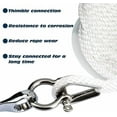 thumbnail image 4 of Anchor Rope Braided Anchor Line(White, 3/8" x 100') Premium Solid Braid MFP Boat Rope with Stainless Steel Thimble & Shackle, Quality Marine Line, Boat Accessories, 4 of 6