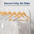 thumbnail image 3 of 10 Pcs. Wooden Hangers - Non-Slip, Sturdy, and Heavy Duty Suit Hanger Set with Chrome 360° Swivel Hook and Notches Design for Clothes (Natural), 3 of 4
