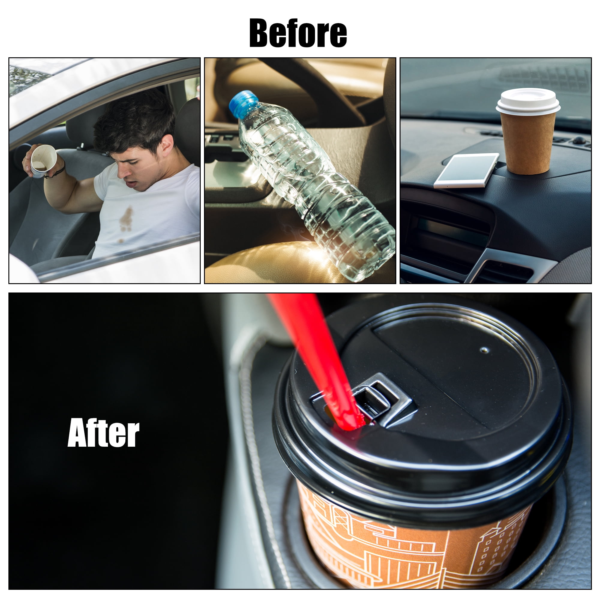 Unique Bargains 2pcs Black Folding Drink Cup Holder for Car and Boat Use