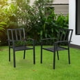 thumbnail image 2 of BTMWAY Black Outdoor Dining Chairs Set of 2, Metal Patio Chairs Set, Modern Outdoor Chairs for Balcony Porch Garden Backyard, 2 of 12