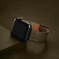 thumbnail image 4 of WFEAGL Genuine Leather Business Replacement Apple Watch Band 42mm 44mm 45mm Light Brown/Black, 4 of 6