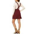 thumbnail image 3 of Falda de tirantes ajustables con volantes para mujeres INSPIRE CHIC, mini falda XL en burdeos, 3 of 7