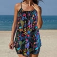 thumbnail image 1 of WILLBEST Dress with Built In Bra Women's Swimwear Tankini 2 Piece Normal Swimsuit Backless 2 Piece Printing Adjustable Print Color Padded Strap Bathing Suits Sexy Beach Wear, 1 of 5