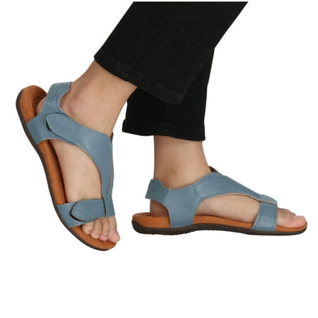 

Leather Flat Sandals for Women Girls Bunion Corrector Sandals Comfy Platform Shoes for Women Casual Summer Boho Flats