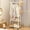 White #2, variant on Freestanding Coat Rack Hall Tree with 2 Storage Shelves & Hooks | Corner Closet Organizer for Entryway, Bedroom | White Storage Tower for Clothes, Shoes & Bags