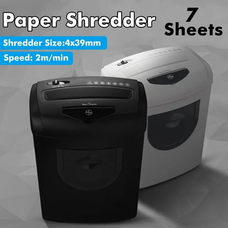 7 Sheet Cross-Cut Paper/ Credit Card/ CD Shredder Dual Cutting Entrance Low Noise for Household Office School, 5.5 Gallon (Best Household Paper Shredder)