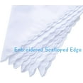 thumbnail image 4 of Bulk Pack Handkerchiefs Cotton Scalloped Hankies Pocket Square Towel White 11 Inches, 4 of 6