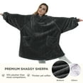 thumbnail image 2 of Cozy Comfort Wearable Blanket Hoodie for Women - Warm Sweatshirt for Adult Men, Girlfriend, Charcoal, 2 of 6