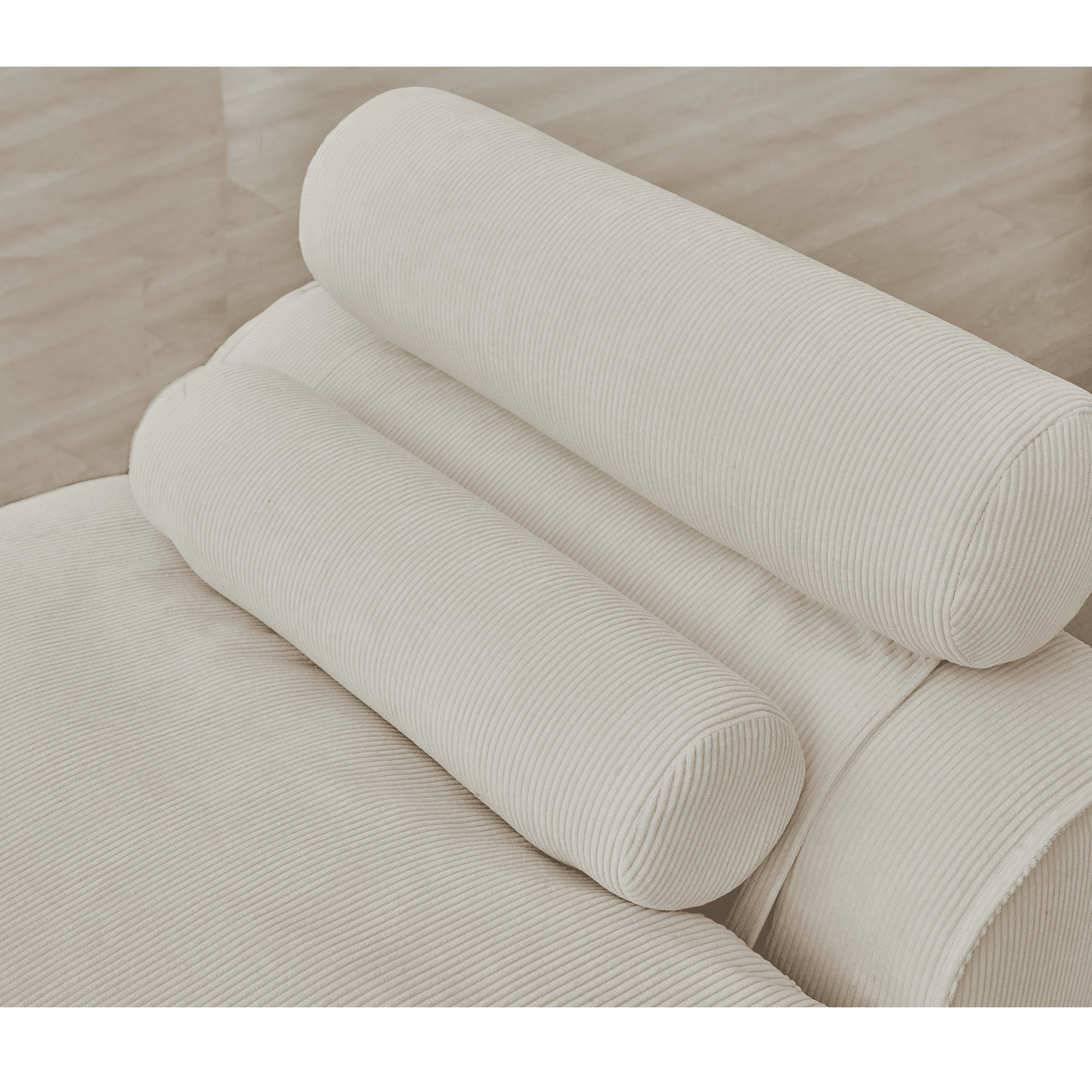 Modern Loveseat Sofa,Modular Sofa Couch,Corduroy 2-Seater Cloud Couch,Reading Lounge Sofa Chair for Small Spaces,Living Room,No Armrests,At will DIY,Beige