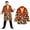 Colorful Patchwork Clown Jacket, variant on Men's Halloween Caveman Costume, Stone Age Tunic, Adult XL, Fits Up to 48 Inch Chest