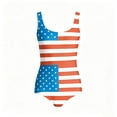 thumbnail image 3 of 4Th of July Womens Swimsuits Crew Neck Sleeveless One Piece Bathing Suits Summer Modest Swimwear, 3 of 5