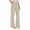 Beige, variant on acuever Suit Trousers Women's High Waist Trousers Wide Leg Fabric Trousers Elegant Trousers Straight Leg Trousers Business Outfit Trousers Long Drawstring Women's Casual Pants Yoga Pants(S)
