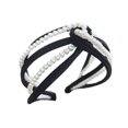 thumbnail image 1 of Sonducket Banda para el cabello Pearl Knot Diadema Estilo elegante Hairbands Pearls Wrap Multicolor Ajustable Diademas estrechas Negro Type3 NO3, 1 of 6